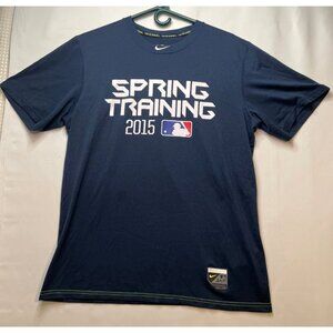 Nike Baseball Spring Training shirt mens medium Dri Fit performance apparel blue